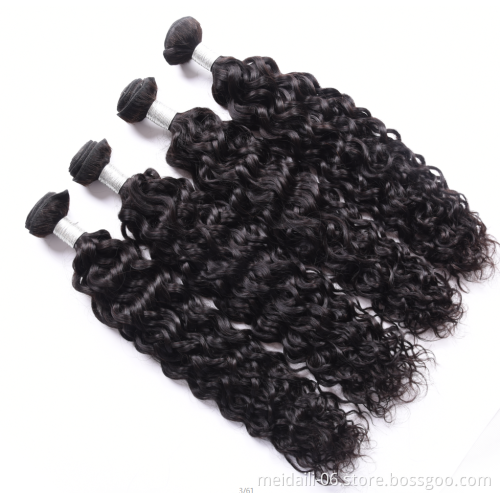 7A indiana Water Wave virgin hair Bundles Remy Human Hair Natural Color
